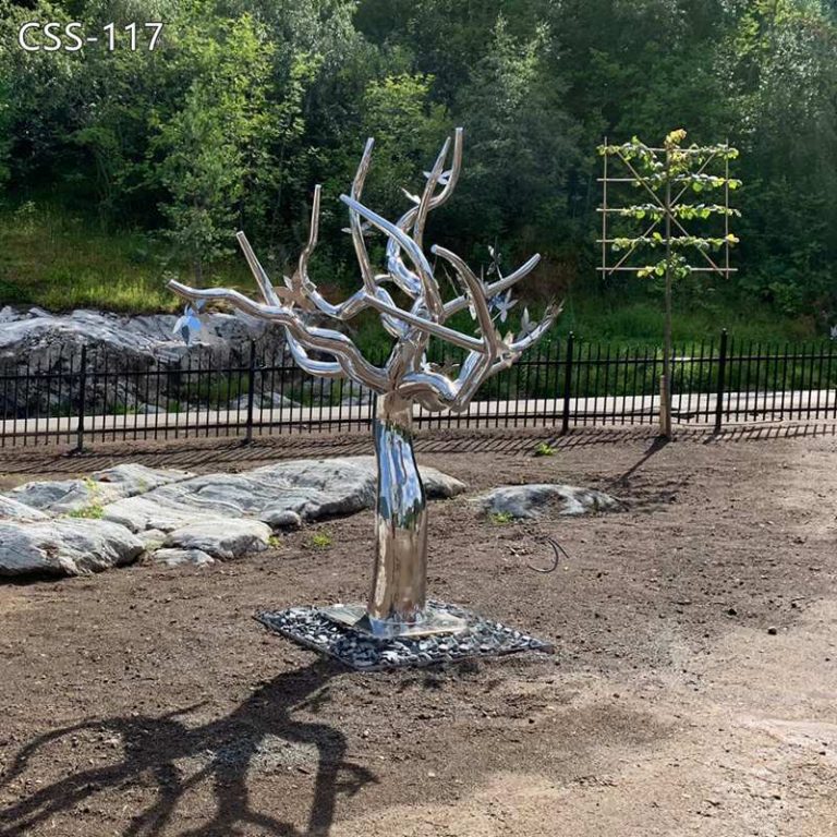 Custom Stainless Steel Tree Sculpture for Garden Decor for Sale CSS-117