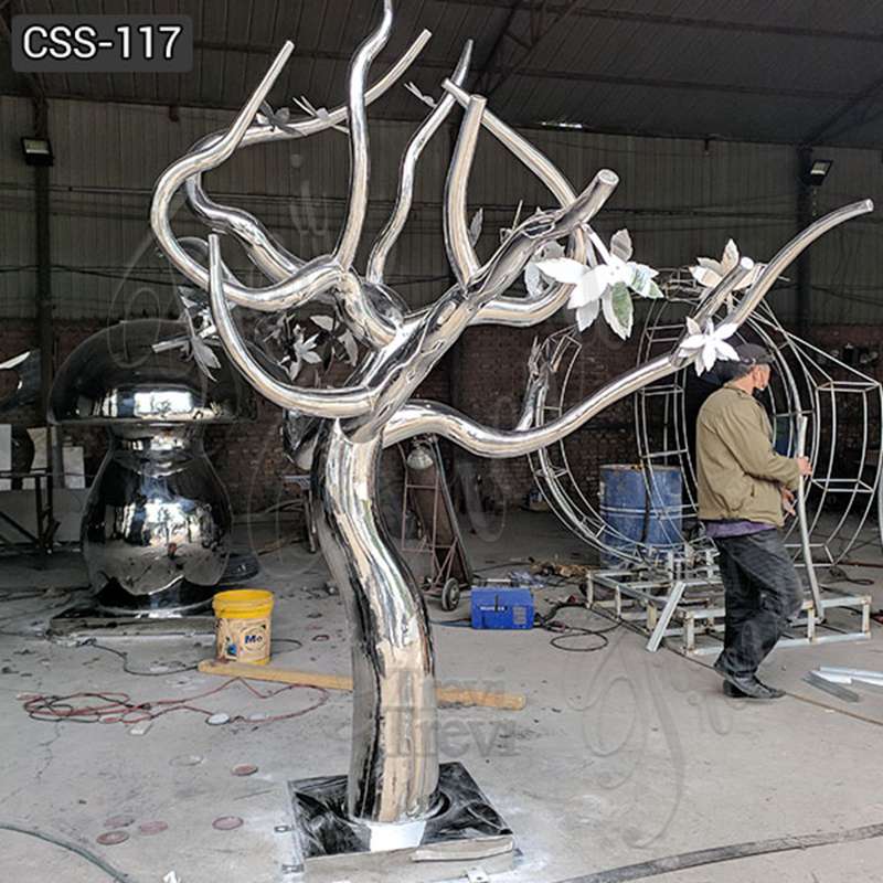 stainless steel tree sculpture - Trevi Sculpture