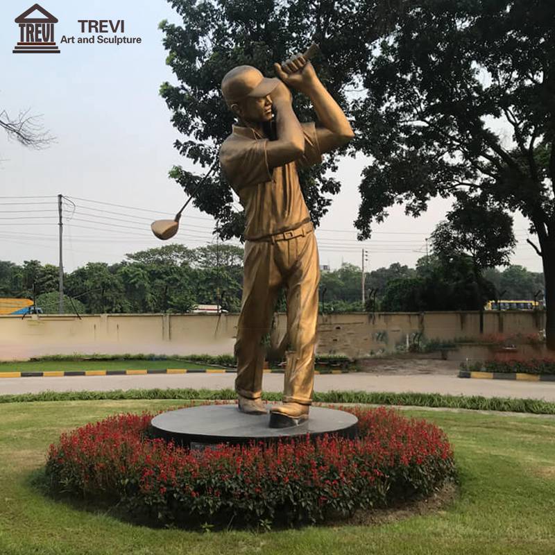 bronze golf statue