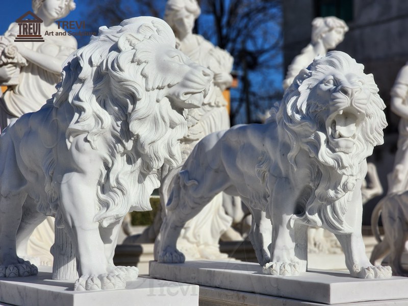marble statue of a lion-01-Trevi Sculpture