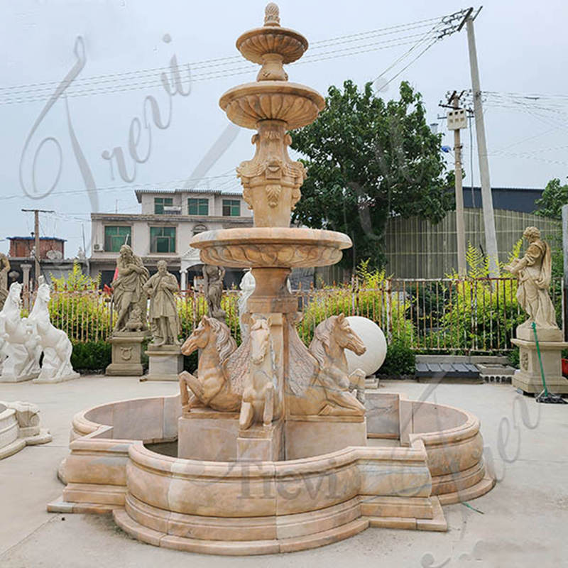 outdoor marble fountain -Trevi sculpture (3)