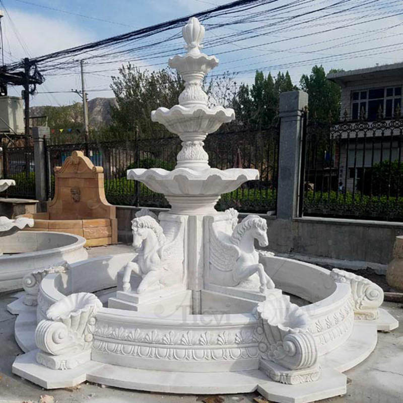 outdoor marble fountain -Trevi sculpture (4)