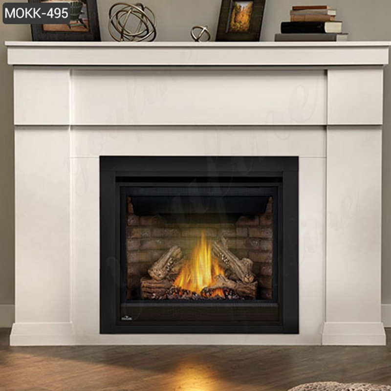 white marble fireplace surround - Trevi Sculpture