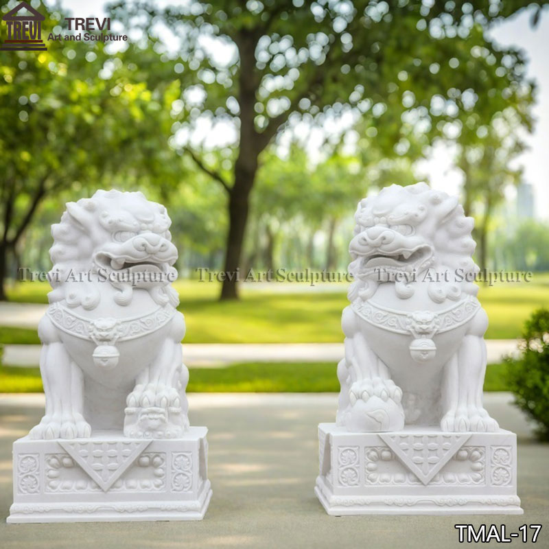 Outdoor marble stone chinese lion statue