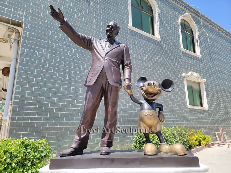 Walt Disney and Mickey Mouse bronze Statue
