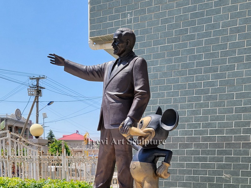 bronze Walt Disney and Mickey Mouse Statue