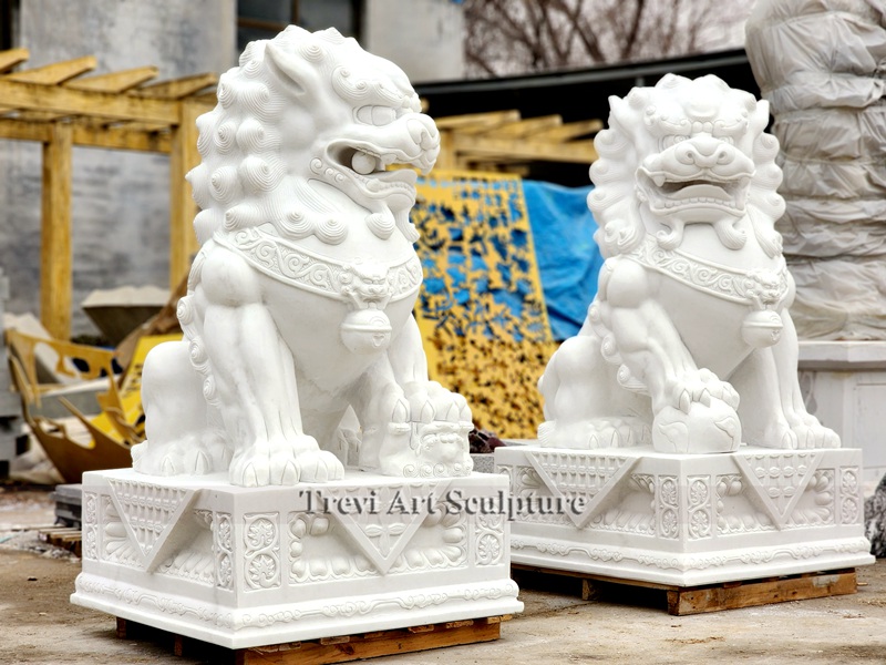 stone chinese lion statue