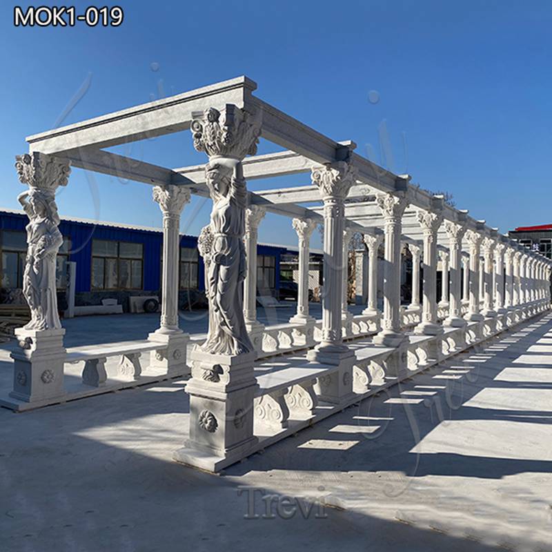 White Outdoor Gazebo Large Marble Project Manufacturer MOK1-019 (1)