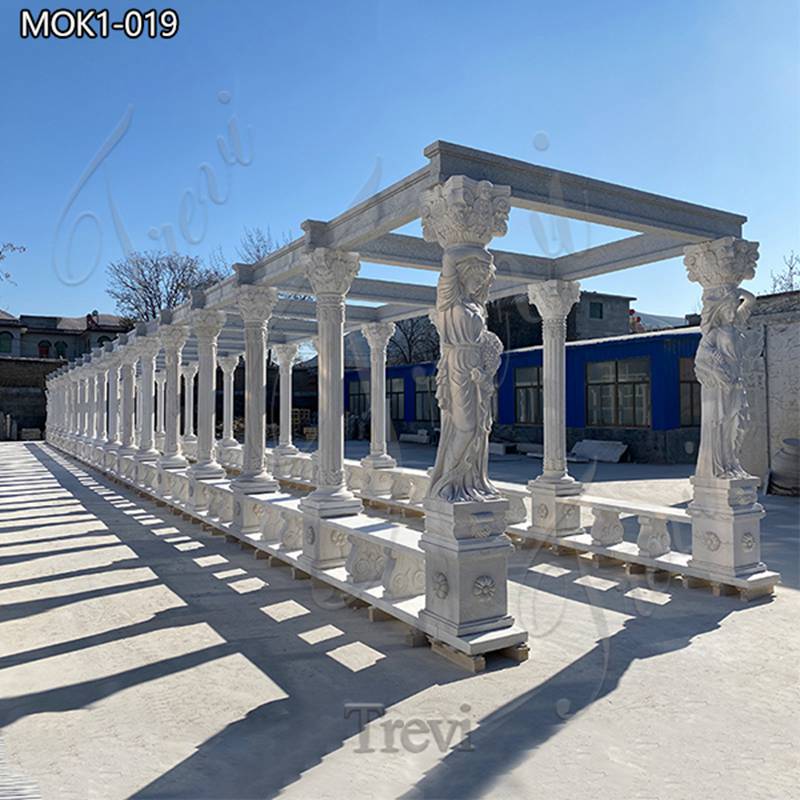 White Outdoor Gazebo Large Marble Project Manufacturer MOK1-019 (3)