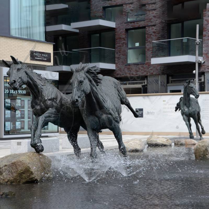 Bronze Horse Fountain Details: