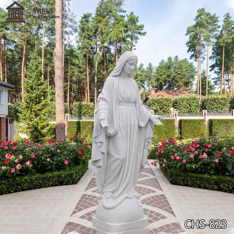 virgin mary marble statue