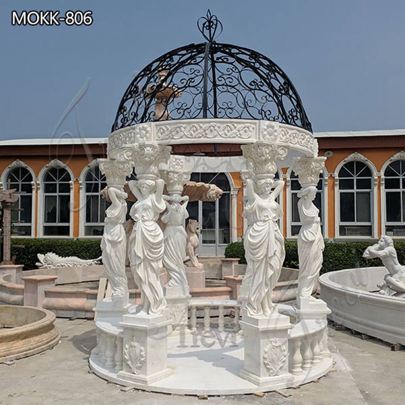 white marble gazebo-Trevi Sculpture