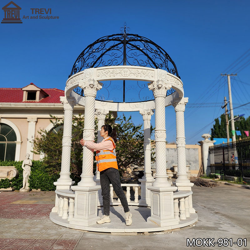 Hand-Carved-White-Marble-Gazebo-Factory-Supplier