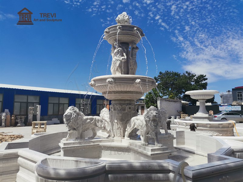 Marble Lion Fountain-Trevi Statue-01