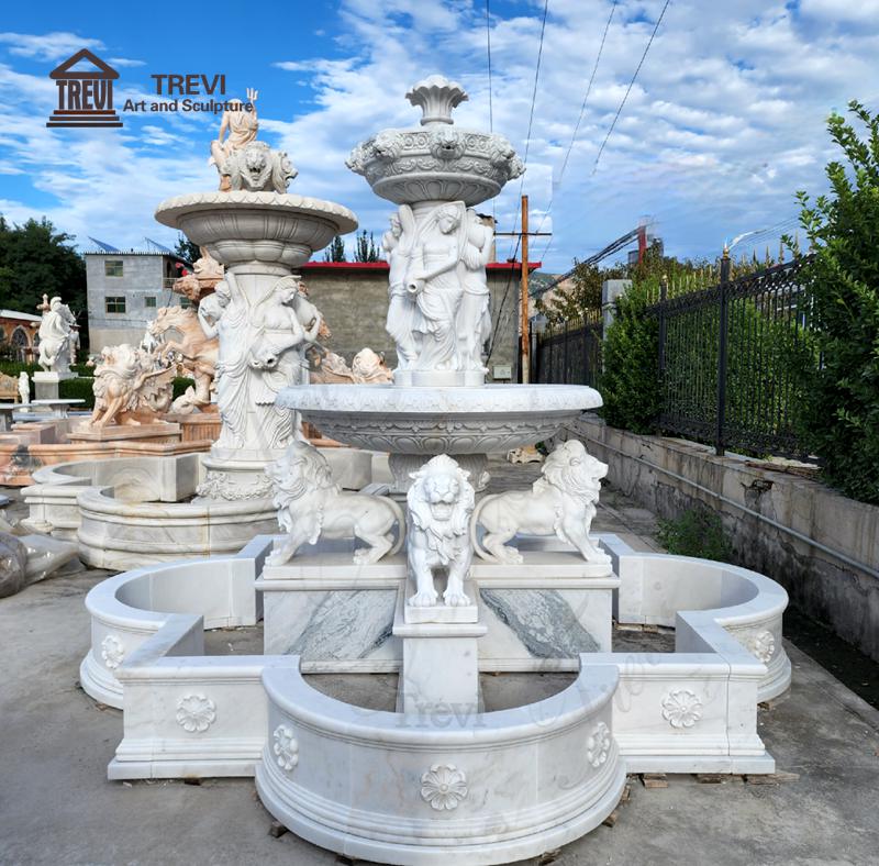 Marble Lion Fountain-Trevi Statue-02