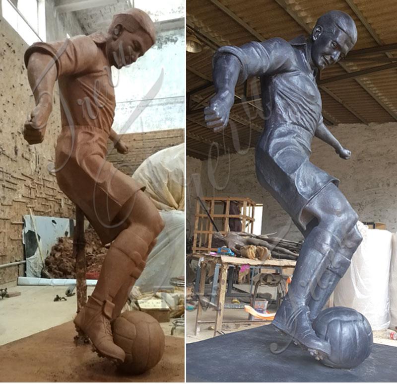 clay molds of bronze football player statue-Trevi Sculpture