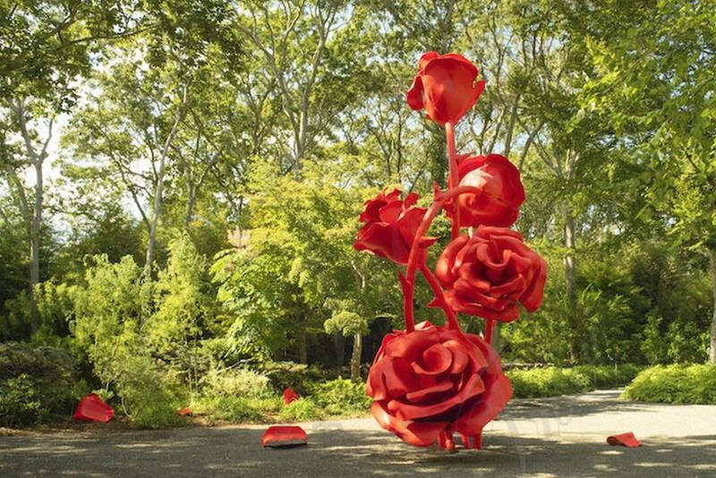 Metal rose sculpture - Trevi Sculpture