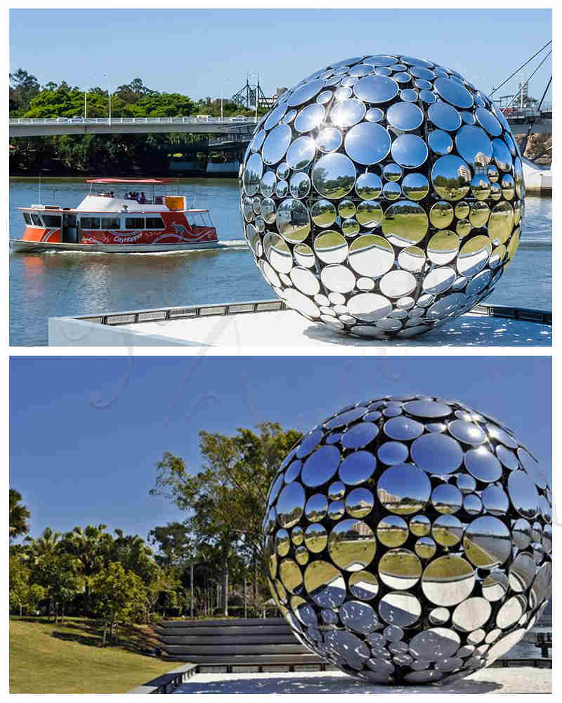 Modern stainless steel sphere-Trevi Sculpture