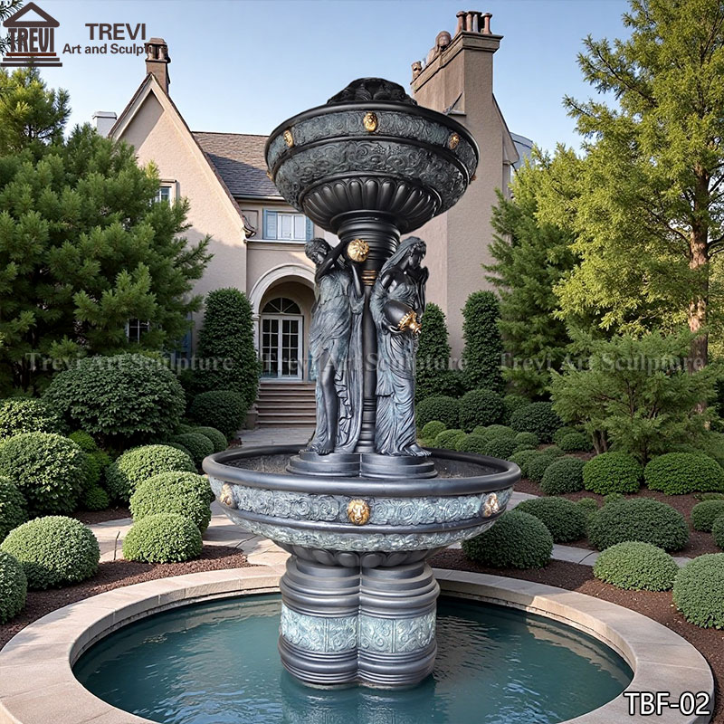 bronze water fountain garden decor
