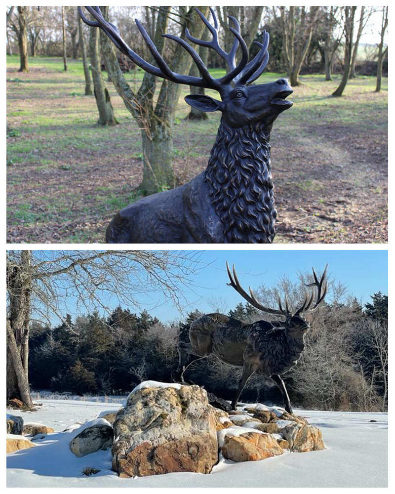 high-quality bronze deer sculpture-Trevi Statue