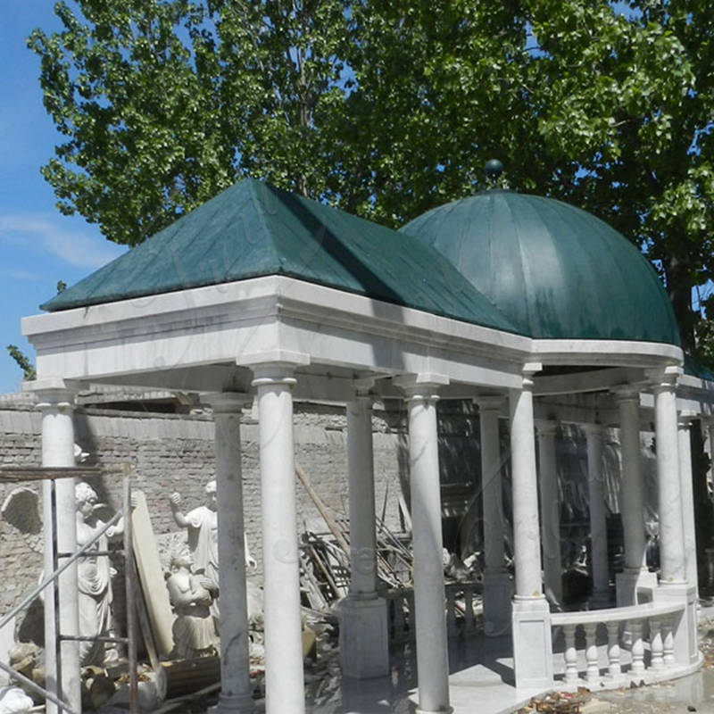 marble column gazebo - Trevi statue