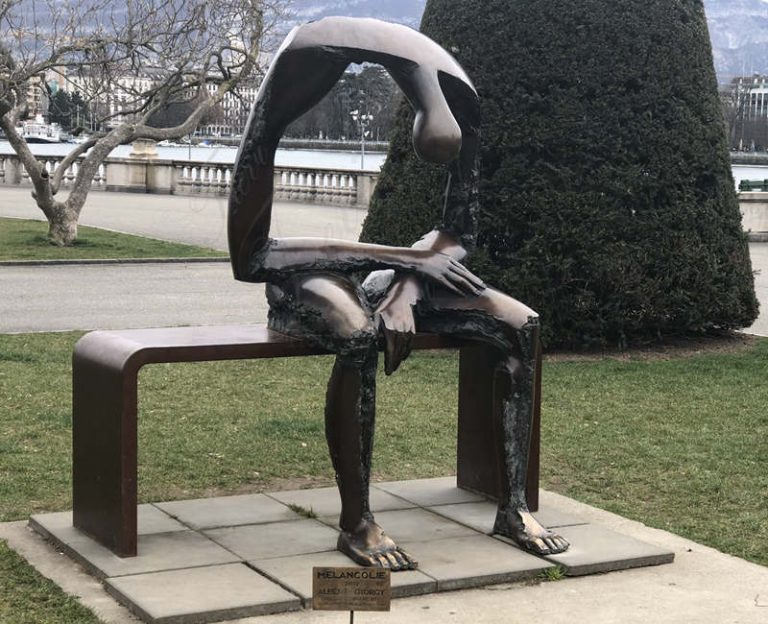 Modern Bronze Melancholy Statue Replica Trevi Statue