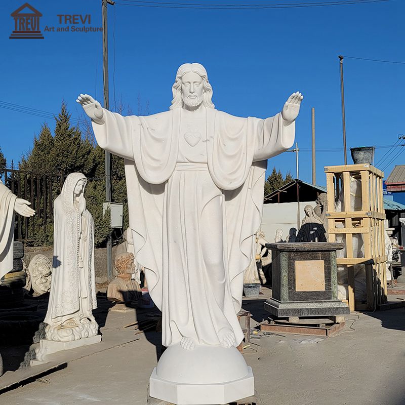 white marble jesus statue