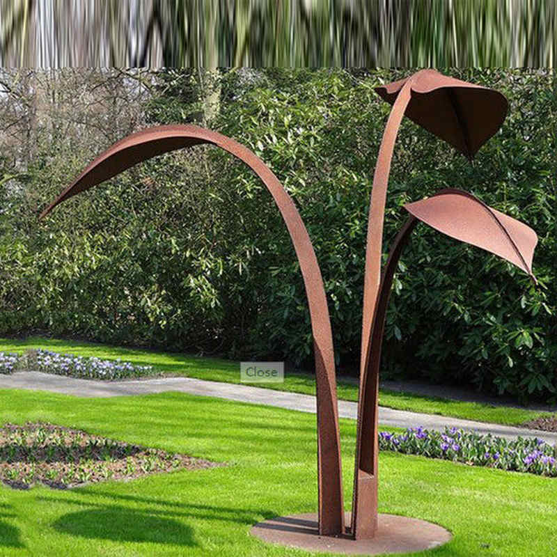 Garden-Art-Corten-Steel-Leaf-Metal-Tree-Sculpture