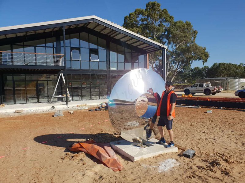 Mirror Stainless Steel Sculpture Circular 4