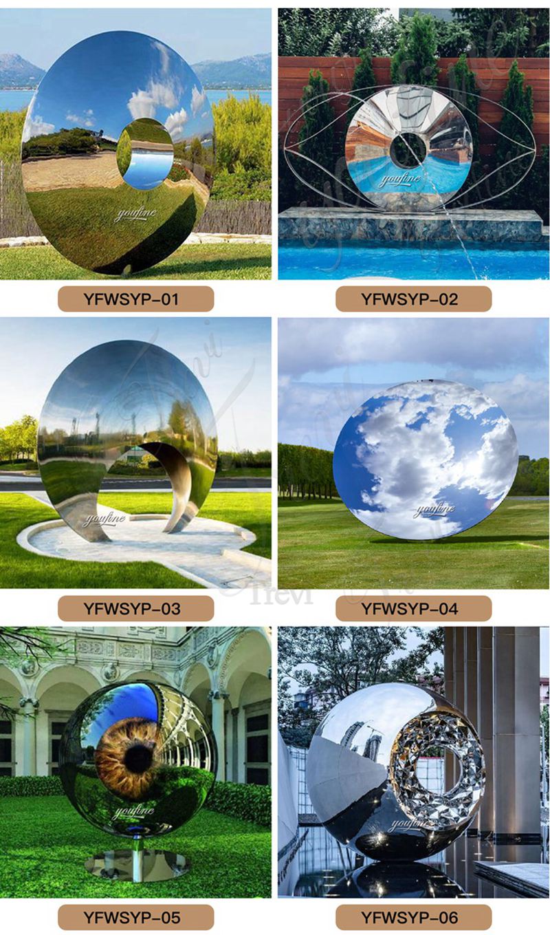 Mirror Stainless Steel Sculpture Circular 5