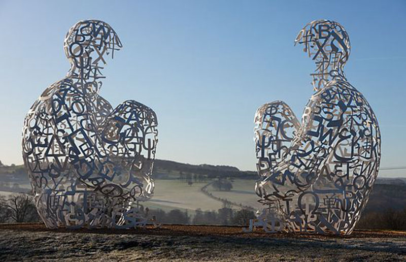 a Man Made of Letters-Trevi Sculpture