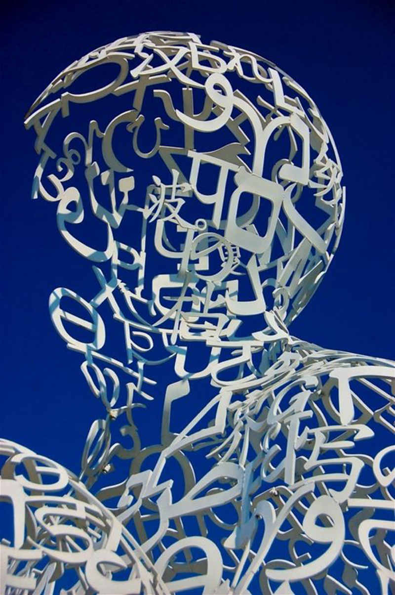 a Man Made of Letters-Trevi Sculpture