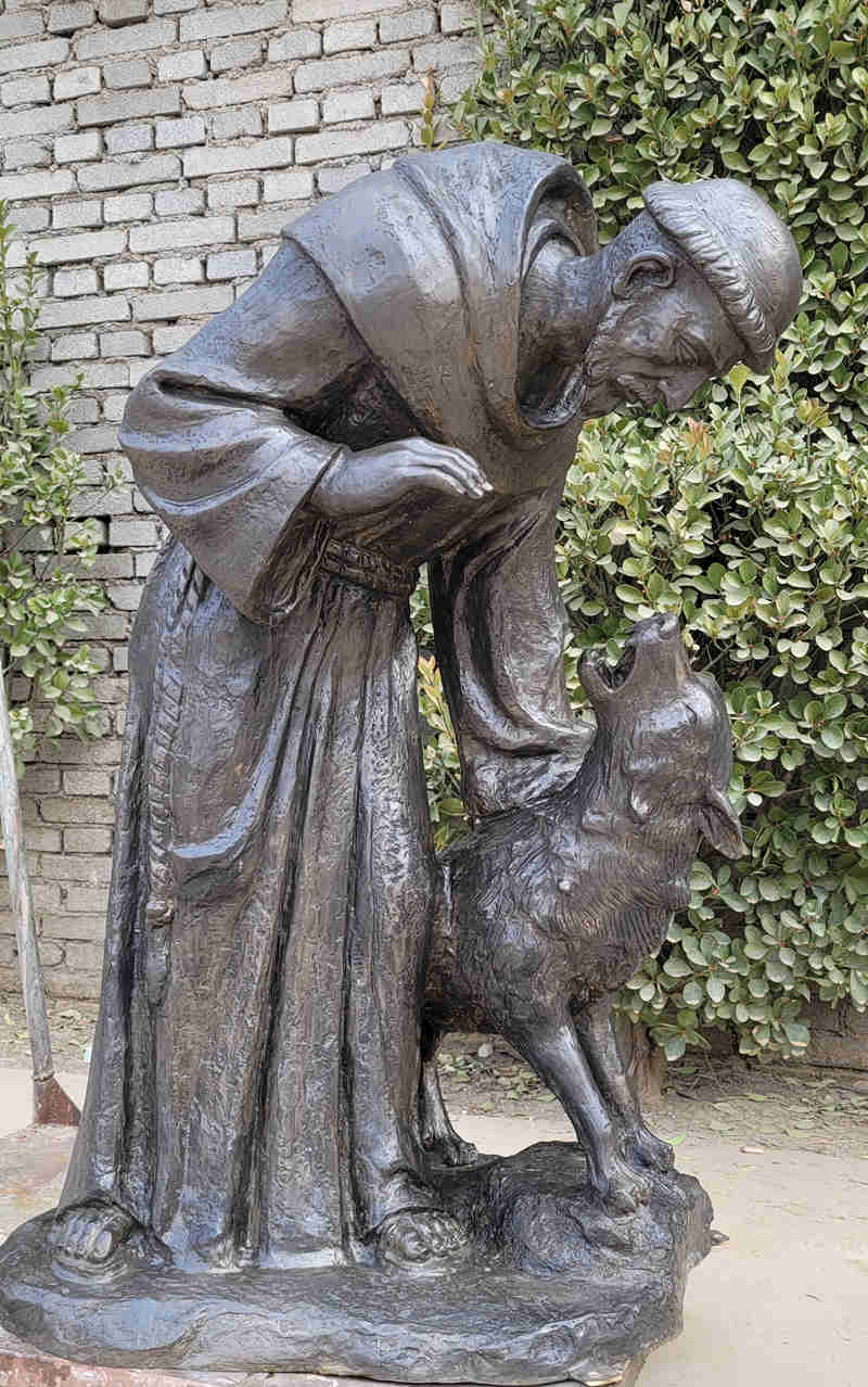 bronze St. Francis statue-Trevi Sculpture