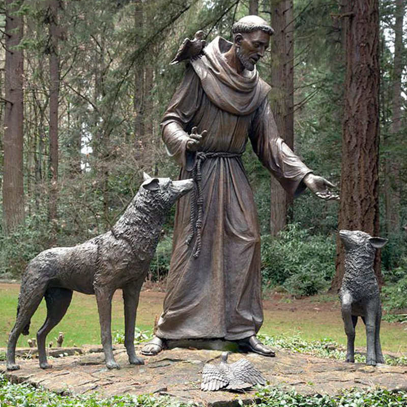 bronze St. Francis statue-Trevi Statue