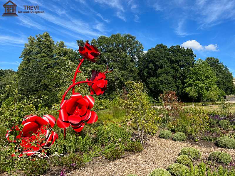 giant metal flower sculpture