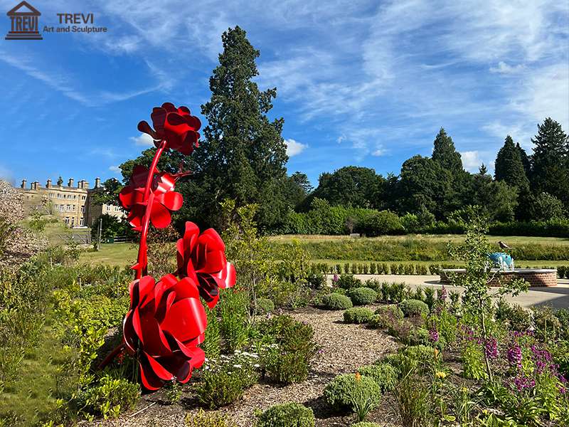 large metal flower sculpture