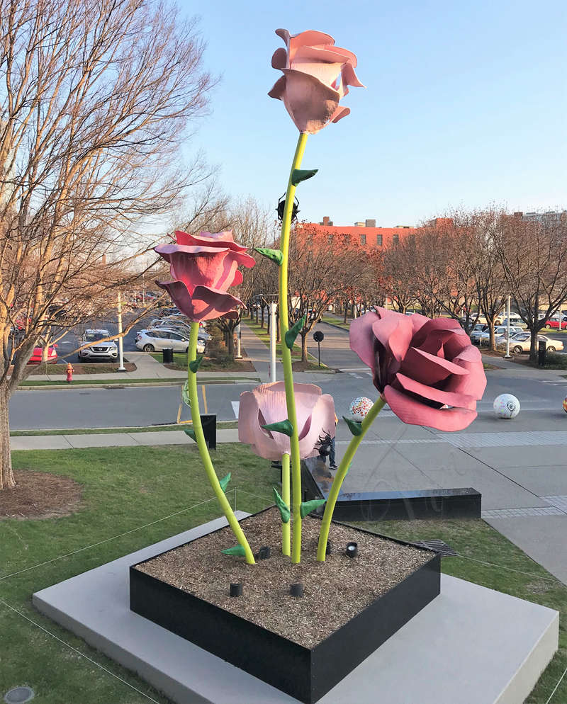 public art installation large flower sculpture - Trevi Statue