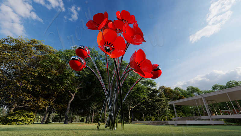 public art large metal flower sculpture - Trevi Statue