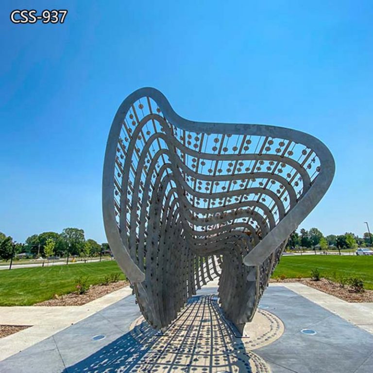 Modern Abstract Big Fish Public Art Piece for Park CSS-937