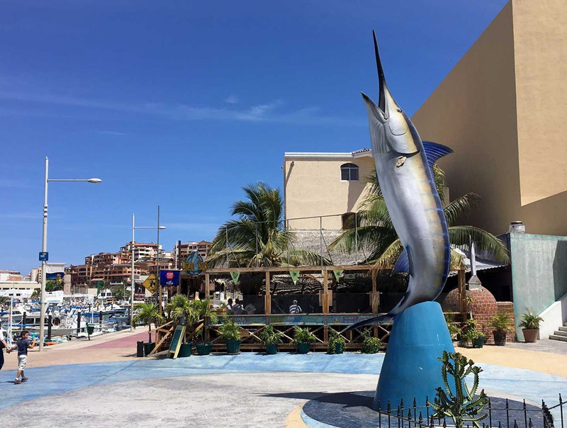 blue marlin sculpture