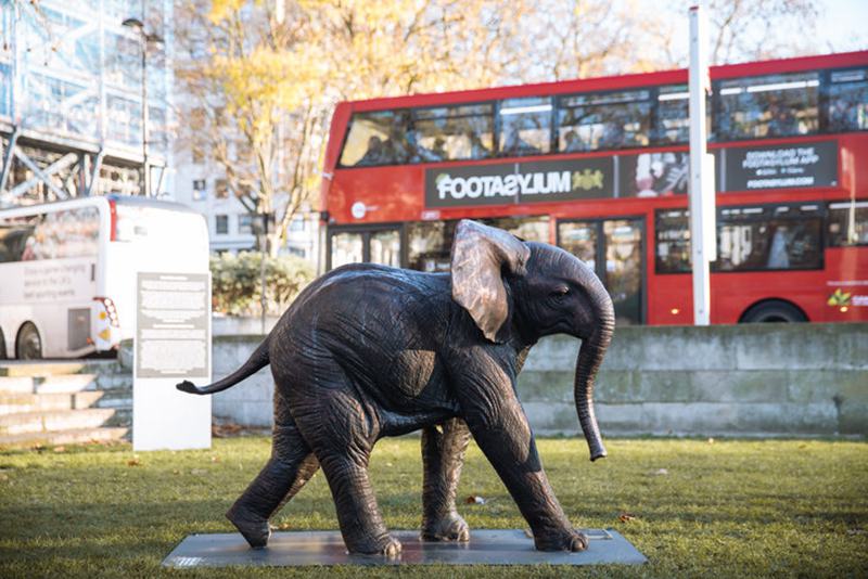 bronze elephant garden statue-Trevi Sculpture