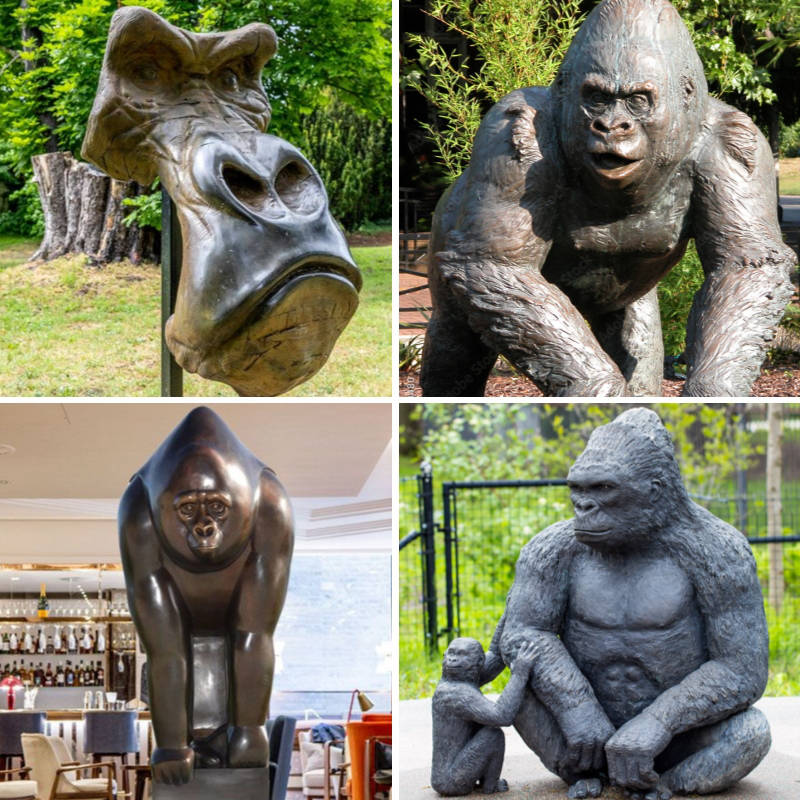 bronze gorilla sculpture -Trevi Sculpture