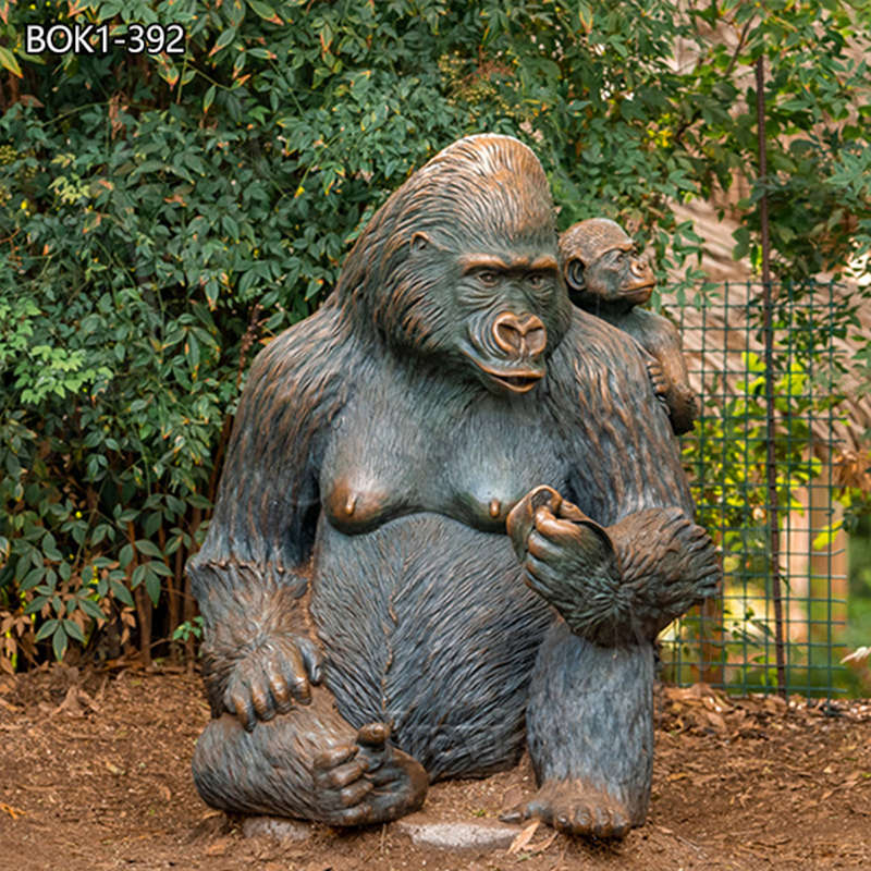 bronze gorilla statue -Trevi Sculpture