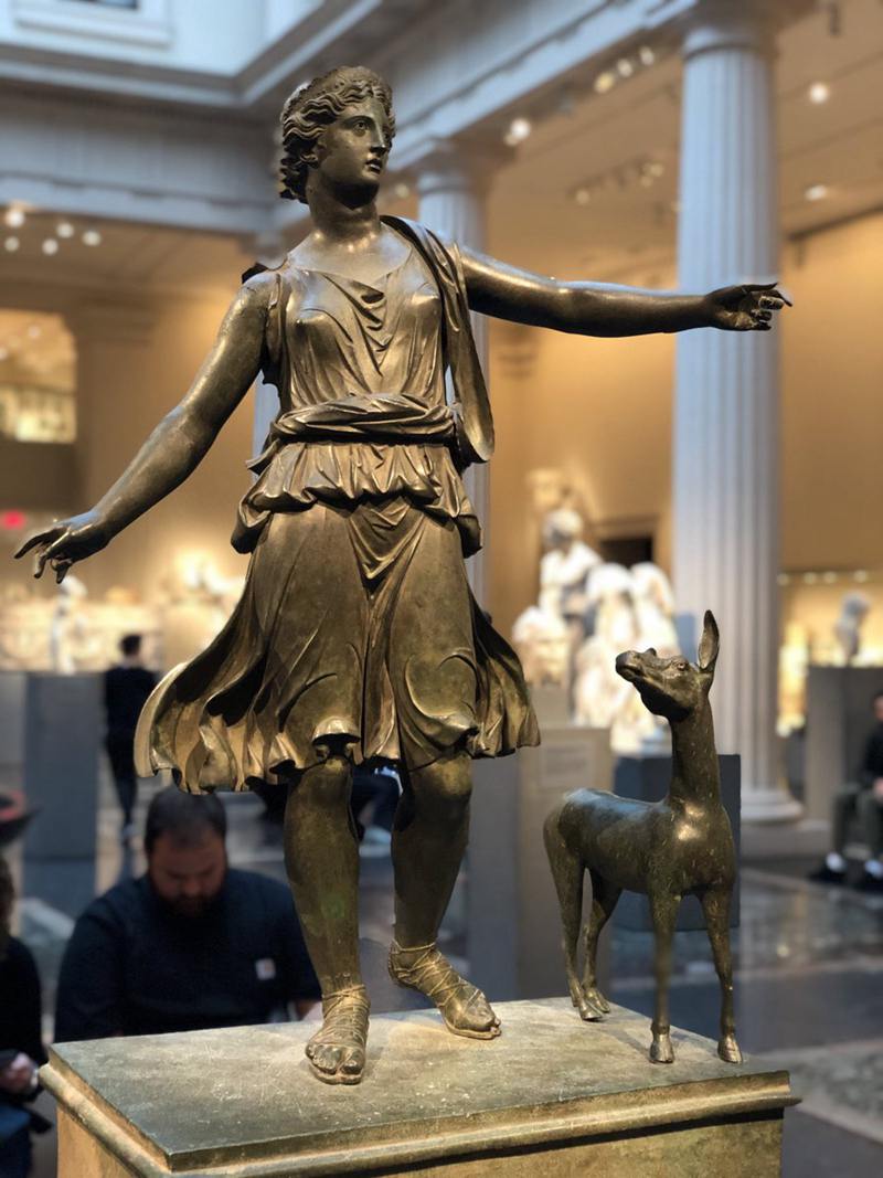 bronze statue of artemis and a deer-Trevi Statue