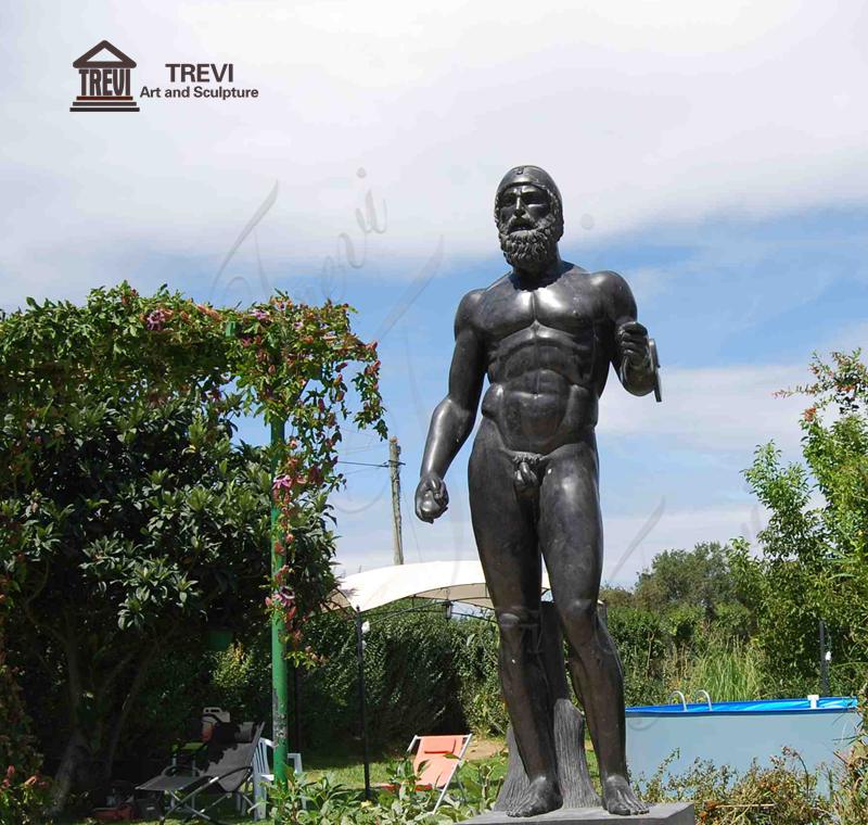 Black Marble Statue Man-Trevi Sculpture