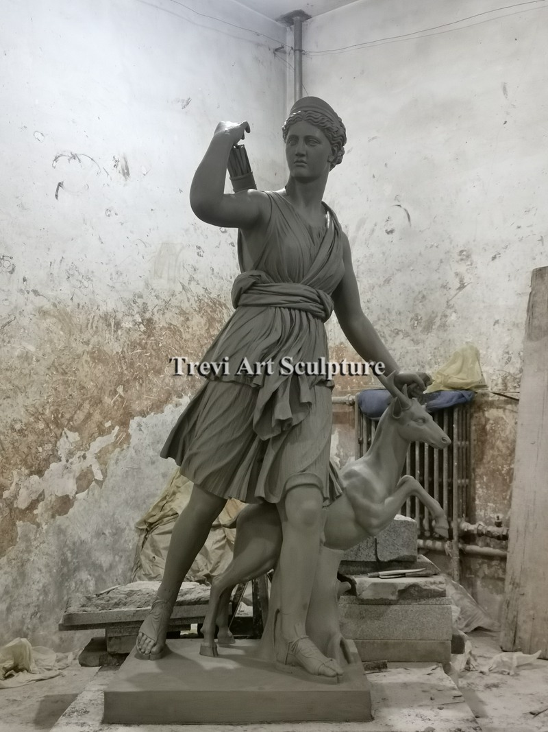 Diana The Hunt Statue clay model