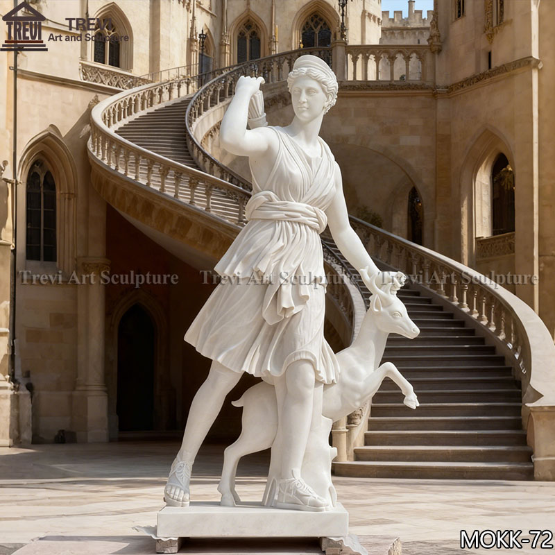 Natural Marble Diana Goddess of The Hunt Statue