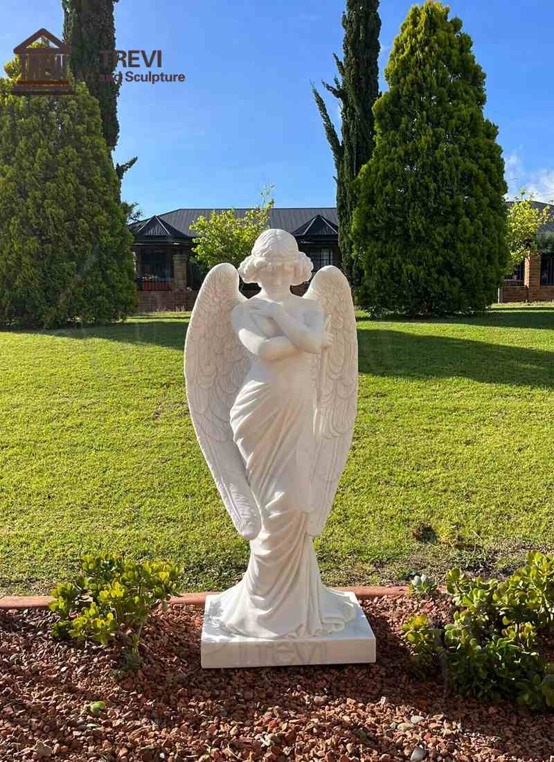 White Marble Angel Statue-02-Trevi Sculpture