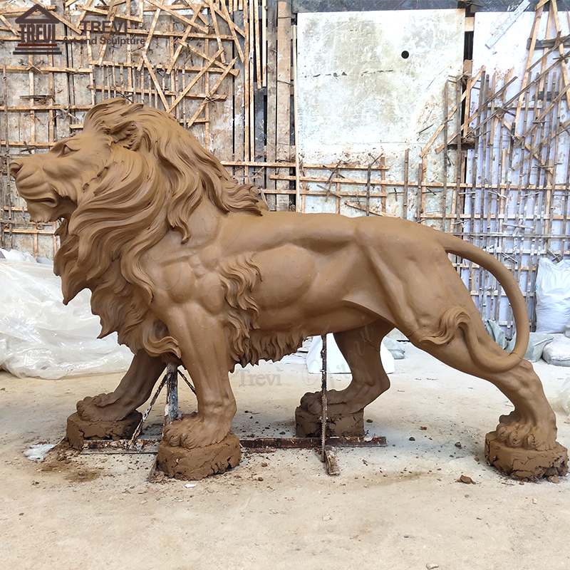 bronze lion sculpture