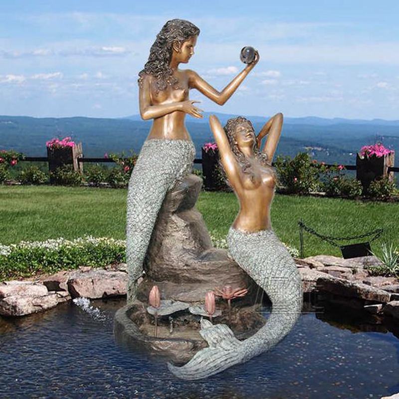 bronze mermaid statue-01-Trevi Statue